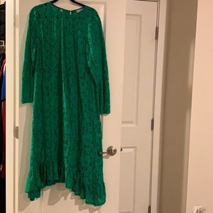 Green Asos midi dress. Missing underslip.